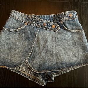 We The Free Blue Denim Jean Shorts